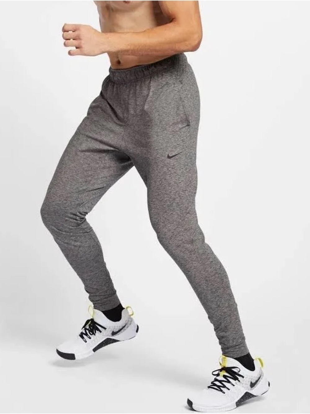 Nike Yoga Men's Dri-FIT Textured Jogger Pants - Size: L - Grey NWT